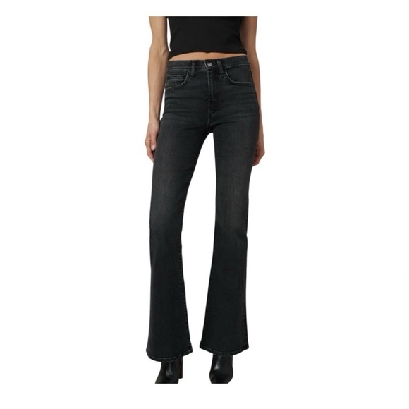 JOE’S JEANS THE MOLLY PETITE HIGH RISE FLARE IN BLACK NWT - Picture 1 of 10